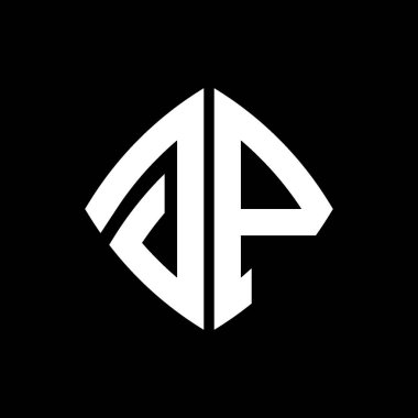 GP Logo ilk monogramı geometrik modern dikdörtgen yuvarlak stil tasarımı izole arkaplan, minimalist geometrik şekil logosu.