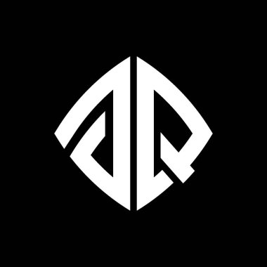 GQ Logo ilk monogramı geometrik modern dikdörtgen yuvarlak stil tasarımı izole arkaplan, minimalist geometrik şekil logosu.