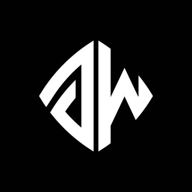 GW Logo ilk monogramı geometrik modern dikdörtgen yuvarlak stil tasarımı izole arkaplan, minimalist geometrik şekil logosu.