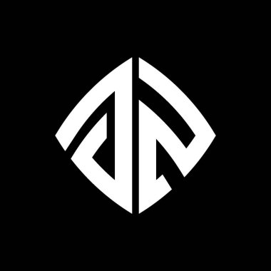 GZ Logo ilk monogramı geometrik modern dikdörtgen yuvarlak stil tasarımı izole arkaplan, minimalist geometrik şekil logosu.