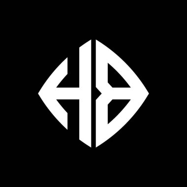 HB Logo ilk monogramı geometrik modern dikdörtgen yuvarlak stil tasarımı izole arkaplan, minimalist geometrik şekil logosu.