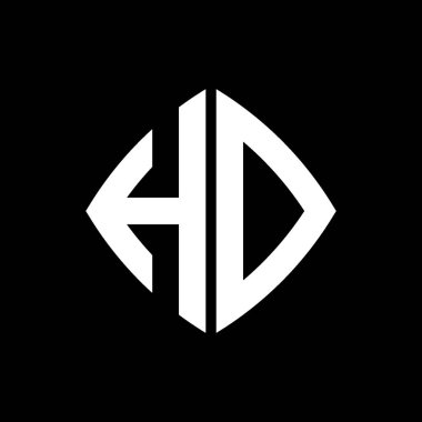 İzole arka planda geometrik modern dikdörtgen yuvarlak stil tasarımlı HD Logo ilk monogramı, minimal geometrik biçim logosu.