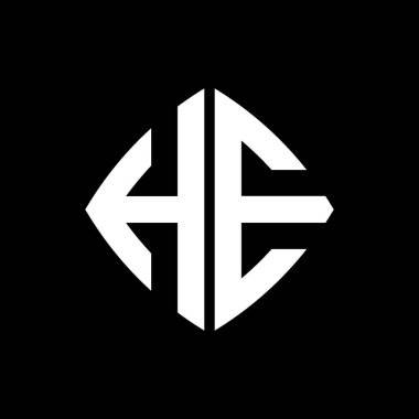 HE logosu geometrik modern dikdörtgen yuvarlak stil tasarımlı izole arkaplan, minimalist geometrik şekil logosu.