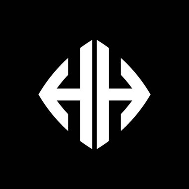 HH Logo ilk monogramı geometrik modern dikdörtgen yuvarlak stil tasarımı izole arkaplan, minimalist geometrik şekil logosu.