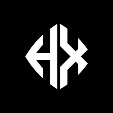HX Logo ilk monogramı geometrik modern dikdörtgen yuvarlak stil tasarımı izole arkaplan, minimalist geometrik şekil logosu.