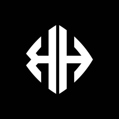 KH Logo ilk monogramı geometrik modern dikdörtgen yuvarlak stil tasarımı izole arkaplan, minimalist geometrik biçim logosu.