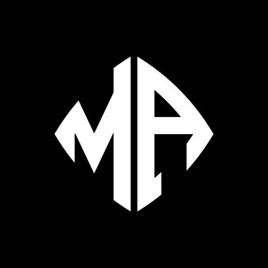 Ma Logosu geometrik modern dikdörtgen yuvarlak stil tasarımlı izole arkaplan, minimalist geometrik şekil logosu.