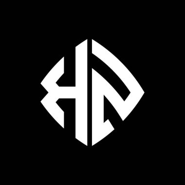 KZ Logo ilk monogramı geometrik modern dikdörtgen yuvarlak stil tasarımı izole arkaplan, minimalist geometrik biçim logosu.