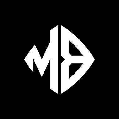 MB Logo ilk monogramı geometrik modern dikdörtgen yuvarlak stil tasarımı izole arkaplan, minimalist geometrik şekil logosu.