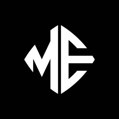 İzole arka planda geometrik modern dikdörtgen yuvarlak stil tasarımlı ME logosu, minimalist geometrik şekil logosu.