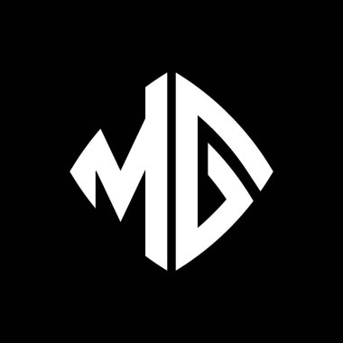 MG Logo ilk monogramı geometrik modern dikdörtgen yuvarlak stil tasarımı izole arkaplan, minimalist geometrik şekil logosu.