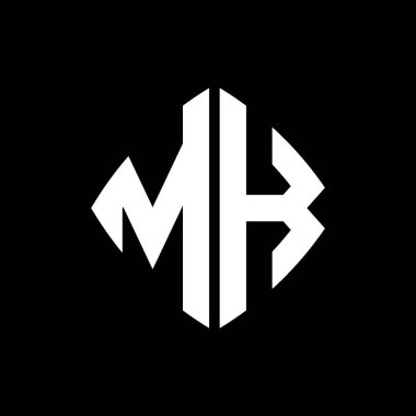 MK Logo ilk monogramı geometrik modern dikdörtgen yuvarlak stil tasarımı izole arkaplan, minimal geometrik şekil logosu.
