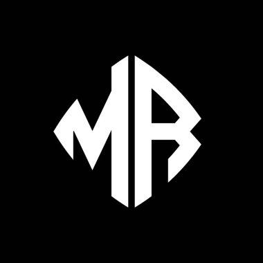 MR Logo ilk monogramı geometrik modern dikdörtgen yuvarlak stil tasarımı izole arkaplan, minimalist geometrik şekil logosu.