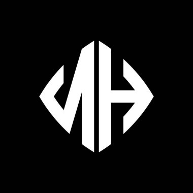 NH Logo ilk monogramı geometrik modern dikdörtgen yuvarlak stil tasarımı izole arkaplan, minimalist geometrik şekil logosu.