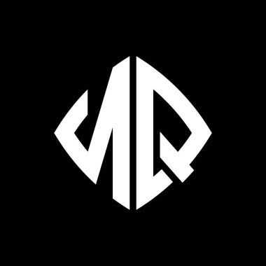 NQ Logo ilk monogramı geometrik modern dikdörtgen yuvarlak stil tasarımı izole arkaplan, minimal geometrik şekil logosu.