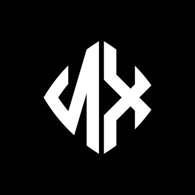 NX Logo ilk monogramı geometrik modern dikdörtgen yuvarlak stil tasarımı izole arkaplan, minimalist geometrik şekil logosu.