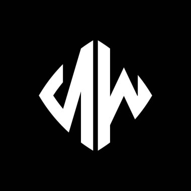 NW Logo ilk monogramı geometrik modern dikdörtgen yuvarlak stil tasarımı izole arkaplan, minimalist geometrik şekil logosu.
