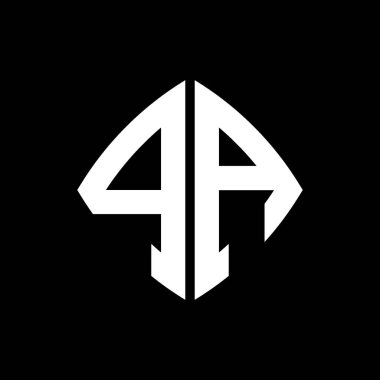 Yalıtılmış arka planda geometrik modern dikdörtgen yuvarlak stil tasarımlı PA Logosu, minimal geometrik şekil logosu.
