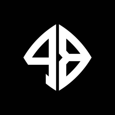 PB Logo ilk monogramı geometrik modern dikdörtgen yuvarlak stil tasarımı izole arkaplan, minimalist geometrik şekil logosu.