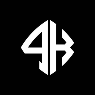İzole arka planda geometrik modern dikdörtgen yuvarlak stil tasarımlı PK Logosu ilk monogramı, minimalist geometrik biçim logosu.