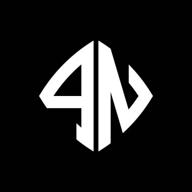 PN Logo ilk monogramı geometrik modern dikdörtgen yuvarlak stil tasarımı izole arkaplan, minimalist geometrik şekil logosu.