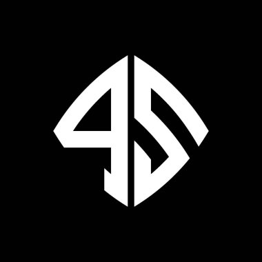 PS Logo ilk monogramı geometrik modern dikdörtgen yuvarlak stil tasarımı izole arkaplan, minimalist geometrik şekil logosu.