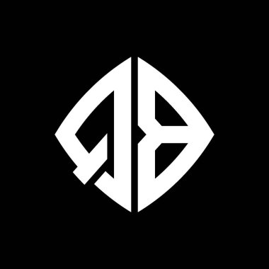 QB Logo ilk monogramı geometrik modern dikdörtgen yuvarlak stil tasarımı izole arkaplan, minimalist geometrik şekil logosu.