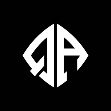 QA Logo ilk monogramı geometrik modern dikdörtgen yuvarlak stil tasarımı izole arkaplan, minimalist geometrik şekil logosu.