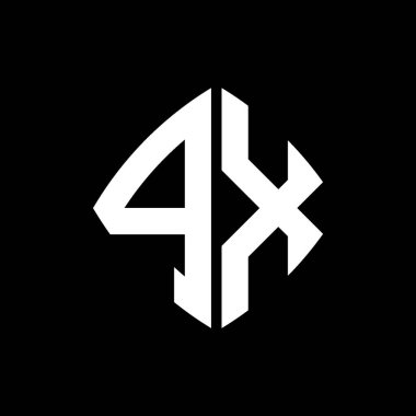 İzole arka planda geometrik modern dikdörtgen yuvarlak stil tasarımlı PX Logosu ilk monogramı, minimal geometrik biçim logosu.