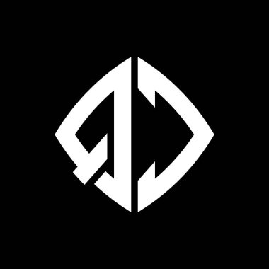 QC Logo ilk monogramı geometrik modern dikdörtgen yuvarlak stil tasarımı izole arkaplan, minimalist geometrik şekil logosu.