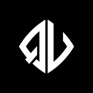 QV Logo ilk monogramı geometrik modern dikdörtgen yuvarlak stil tasarımı izole arkaplan, minimalist geometrik şekil logosu.