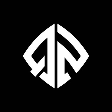 QZ Logo ilk monogramı geometrik modern dikdörtgen yuvarlak stil tasarımı izole arkaplan, minimalist geometrik şekil logosu.