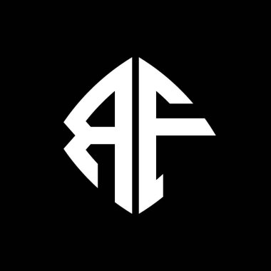 RF Logo ilk monogramı geometrik modern dikdörtgen yuvarlak stil tasarımı izole arkaplan, minimalist geometrik şekil logosu.
