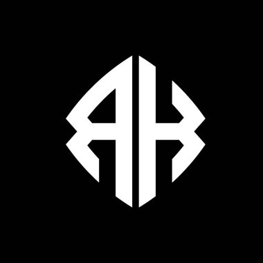 RK Logo ilk monogramı geometrik modern dikdörtgen yuvarlak stil tasarımı izole arkaplan, minimalist geometrik şekil logosu.