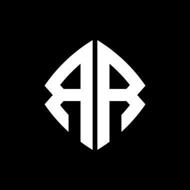 RR Logo ilk monogramı geometrik modern dikdörtgen yuvarlak stil tasarımı izole arkaplan, minimalist geometrik şekil logosu.