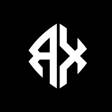 RX Logo ilk monogramı geometrik modern dikdörtgen yuvarlak stil tasarımı izole arkaplan, minimalist geometrik şekil logosu.