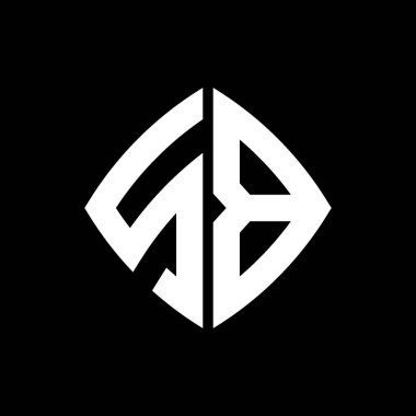 SB Logo ilk monogramı geometrik modern dikdörtgen yuvarlak stil tasarımı izole arkaplan, minimalist geometrik şekil logosu.