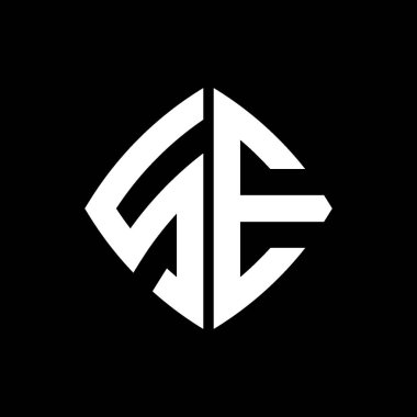 SE Logosu geometrik modern dikdörtgen yuvarlak stil tasarımlı ilk monogram izole arkaplan, minimalist geometrik şekil logosu.