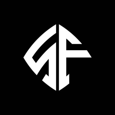 SF Logo ilk monogramı geometrik modern dikdörtgen yuvarlak stil tasarımı izole arkaplan, minimalist geometrik şekil logosu.
