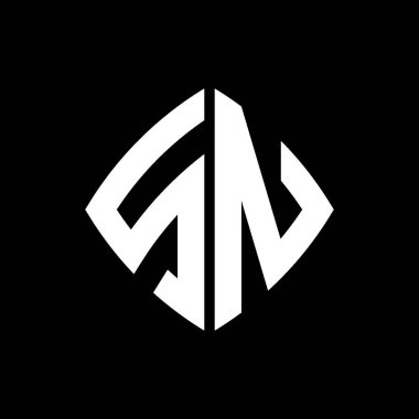 SN Logo ilk monogramı geometrik modern dikdörtgen yuvarlak stil tasarımı izole arkaplan, minimalist geometrik şekil logosu.
