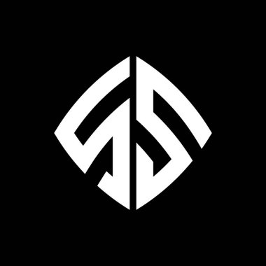 SS Logosu ilk monogramı geometrik modern dikdörtgen yuvarlak stil tasarımı izole arkaplan, minimalist geometrik şekil logosu.