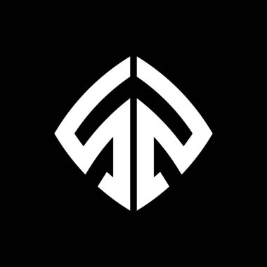 SZ Logo ilk monogramı geometrik modern dikdörtgen yuvarlak stil tasarımı izole arkaplan, minimalist geometrik şekil logosu.