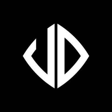 VD Logo ilk monogramı geometrik modern dikdörtgen yuvarlak stil tasarımı izole arkaplan, minimalist geometrik şekil logosu.