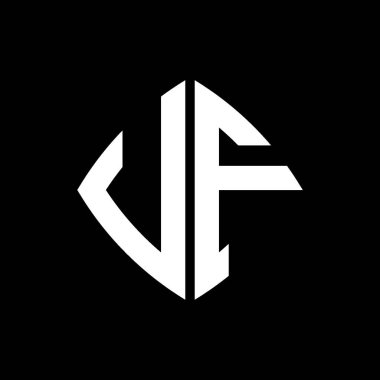 VF Logo ilk monogramı geometrik modern dikdörtgen yuvarlak stil tasarımı izole arkaplan, minimalist geometrik şekil logosu.