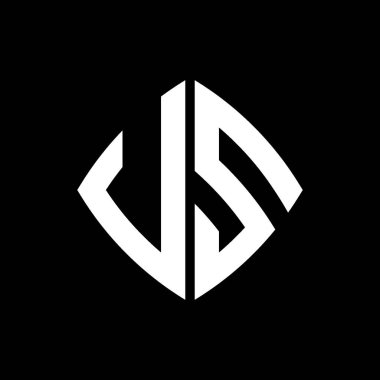 VS Logo ilk monogramı geometrik modern dikdörtgen yuvarlak stil tasarımı izole arkaplan, minimalist geometrik şekil logosu.