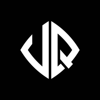 VQ Logo ilk monogramı geometrik modern dikdörtgen yuvarlak stil tasarımı izole arkaplan, minimalist geometrik şekil logosu.