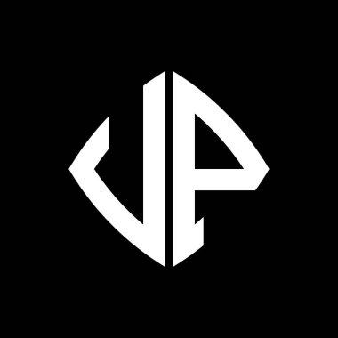 VP Logo ilk monogramı geometrik modern dikdörtgen yuvarlak stil tasarımı izole arkaplan, minimalist geometrik şekil logosu.