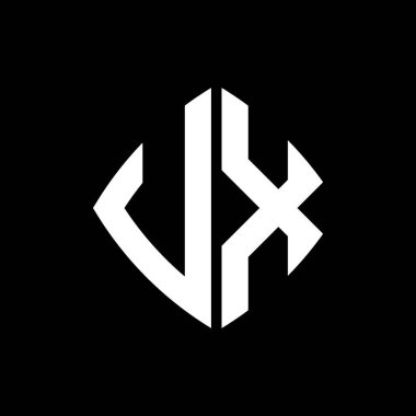 VX Logo ilk monogramı geometrik modern dikdörtgen yuvarlak stil tasarımı izole arkaplan, minimalist geometrik şekil logosu.