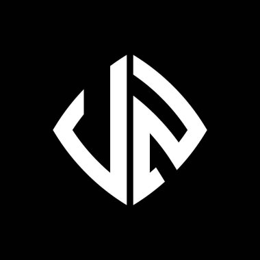 VZ Logo ilk monogramı geometrik modern dikdörtgen yuvarlak stil tasarımı izole arkaplan, minimalist geometrik şekil logosu.