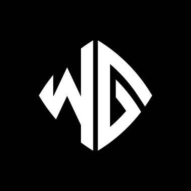 WG Logo ilk monogramı geometrik modern dikdörtgen yuvarlak stil tasarımı izole arkaplan, minimalist geometrik şekil logosu.